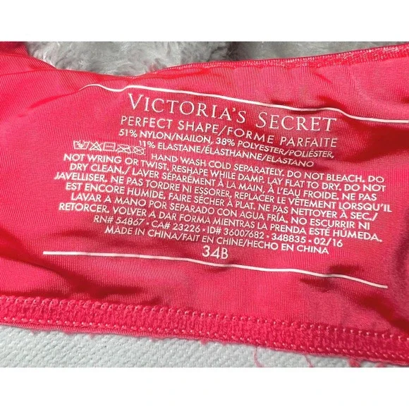 Victorias Secret Size 34B Perfect Shape Bra Pink Space Dye Heathered Underwire - Picture 3 of 11